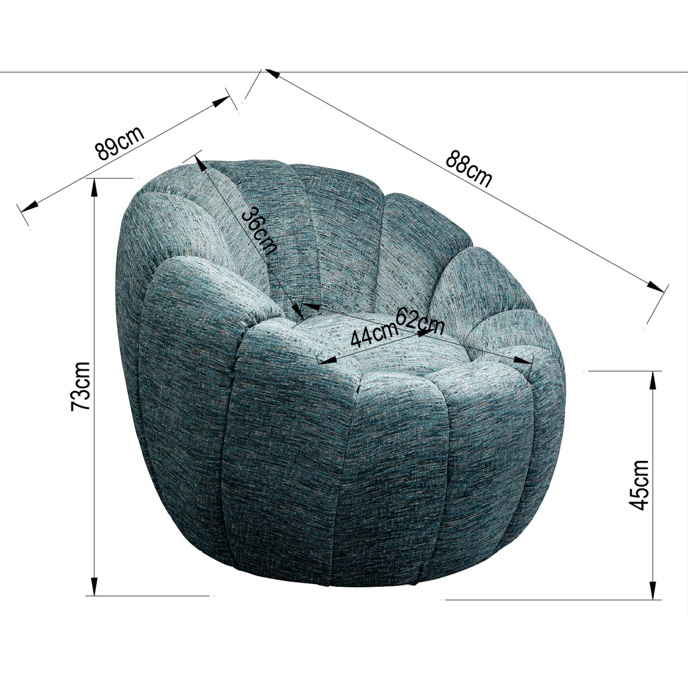 Кресло вращающееся Fiori Blue KARE 87947