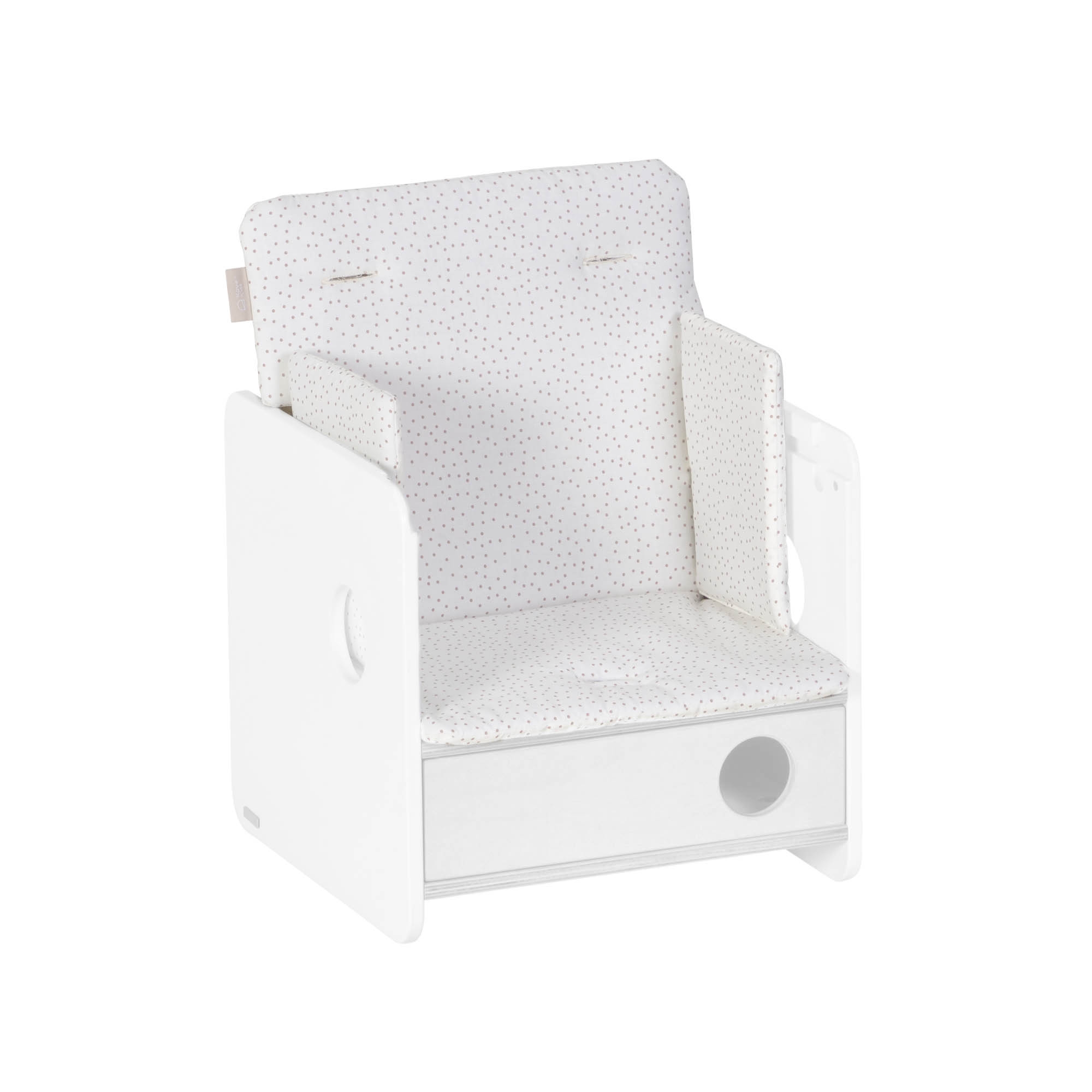 Подушка для стульчика Nuun в розовый горошек 100% органический хлопок (GOTS) La Forma (ex Julia Grup)