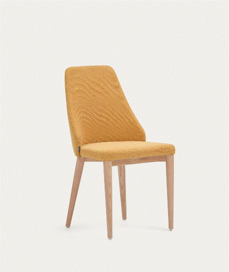 Rosie Стул из горчичной синели с ножками из массива ясеня La Forma (ex Julia Grup)