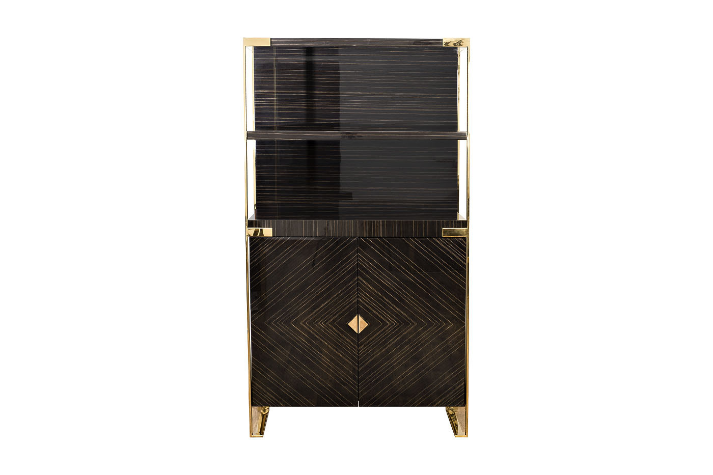 Витрина Golden Prism коричневая/золото Garda Decor 84HB-VI319H2