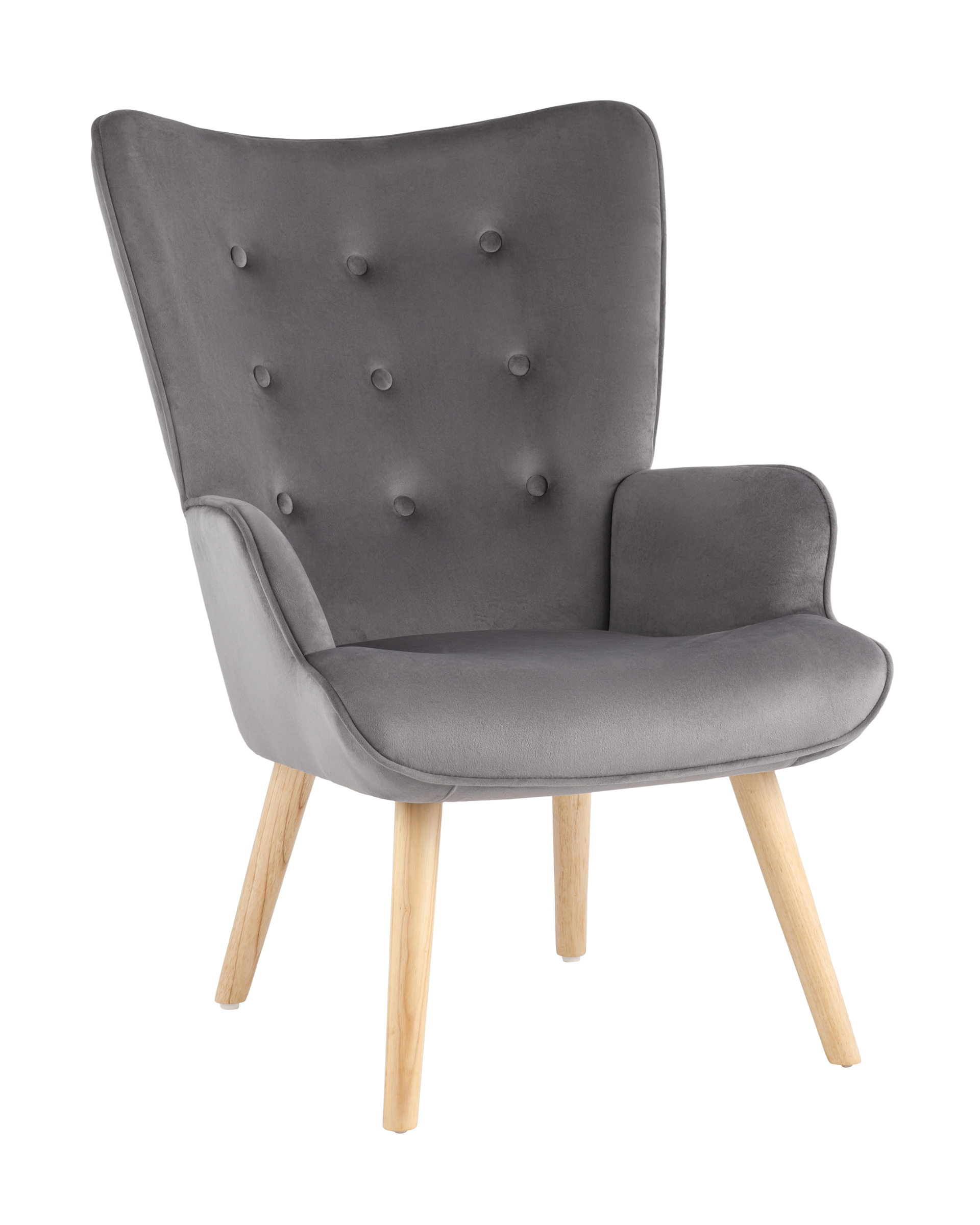 Кресло Хью велюр серый Stool Group