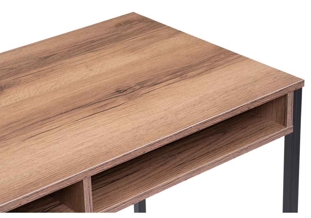 Стол Woodville Леон Лофт черный матовый / дуб делано темный 489684