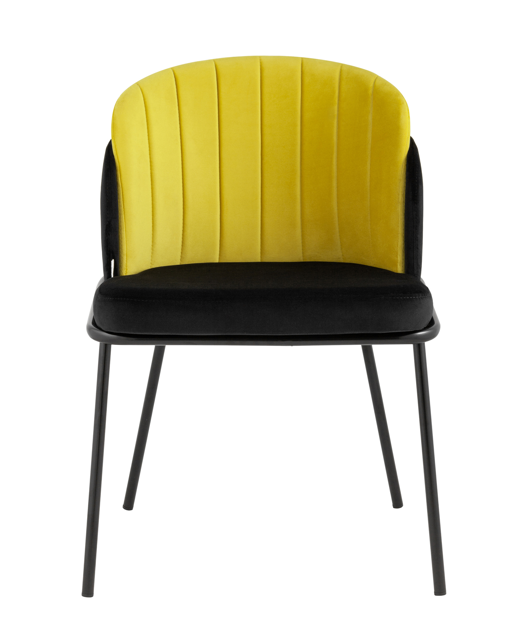 Стул Дабл велюр черный с желтой вставкой Stool Group