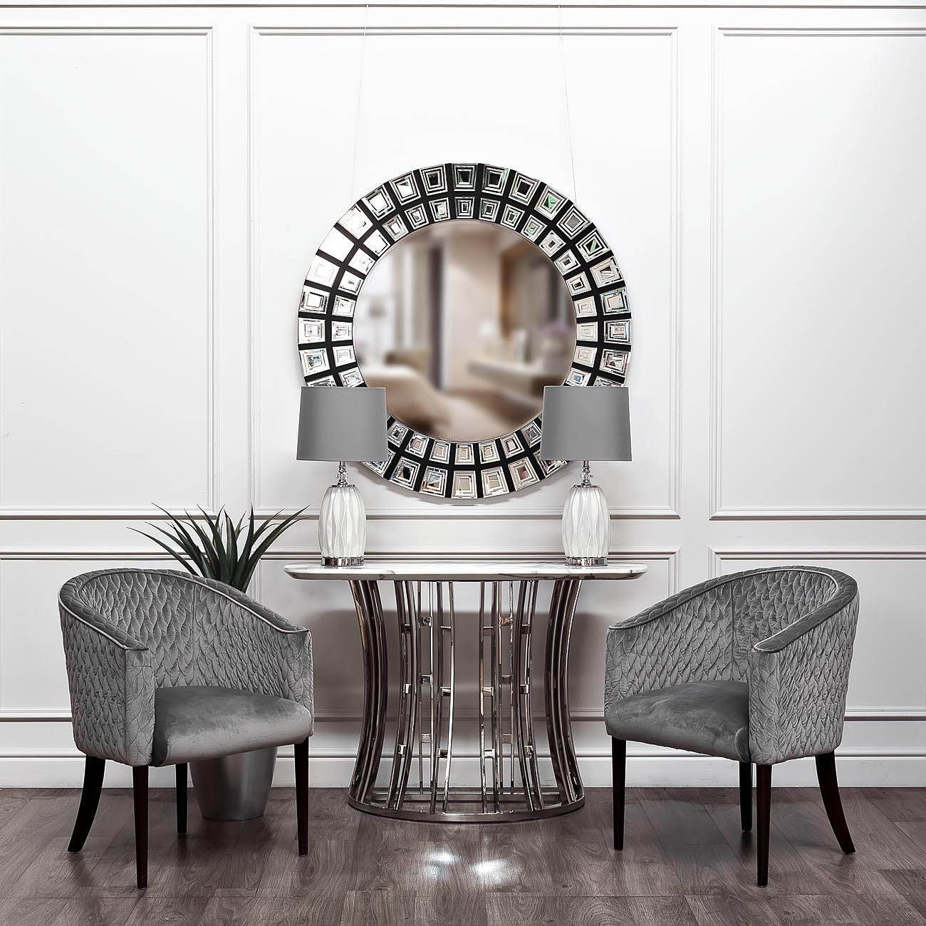 Консоль светло-серая (натуральный камень) Garda Decor 45EX-CN122