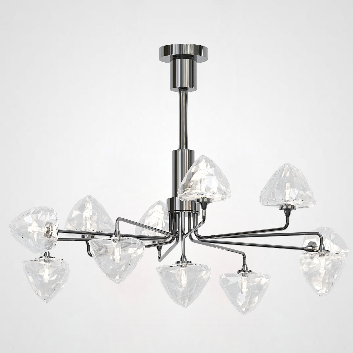 Люстра на штанге ICE 11 lamps Black by ImperiumLoft