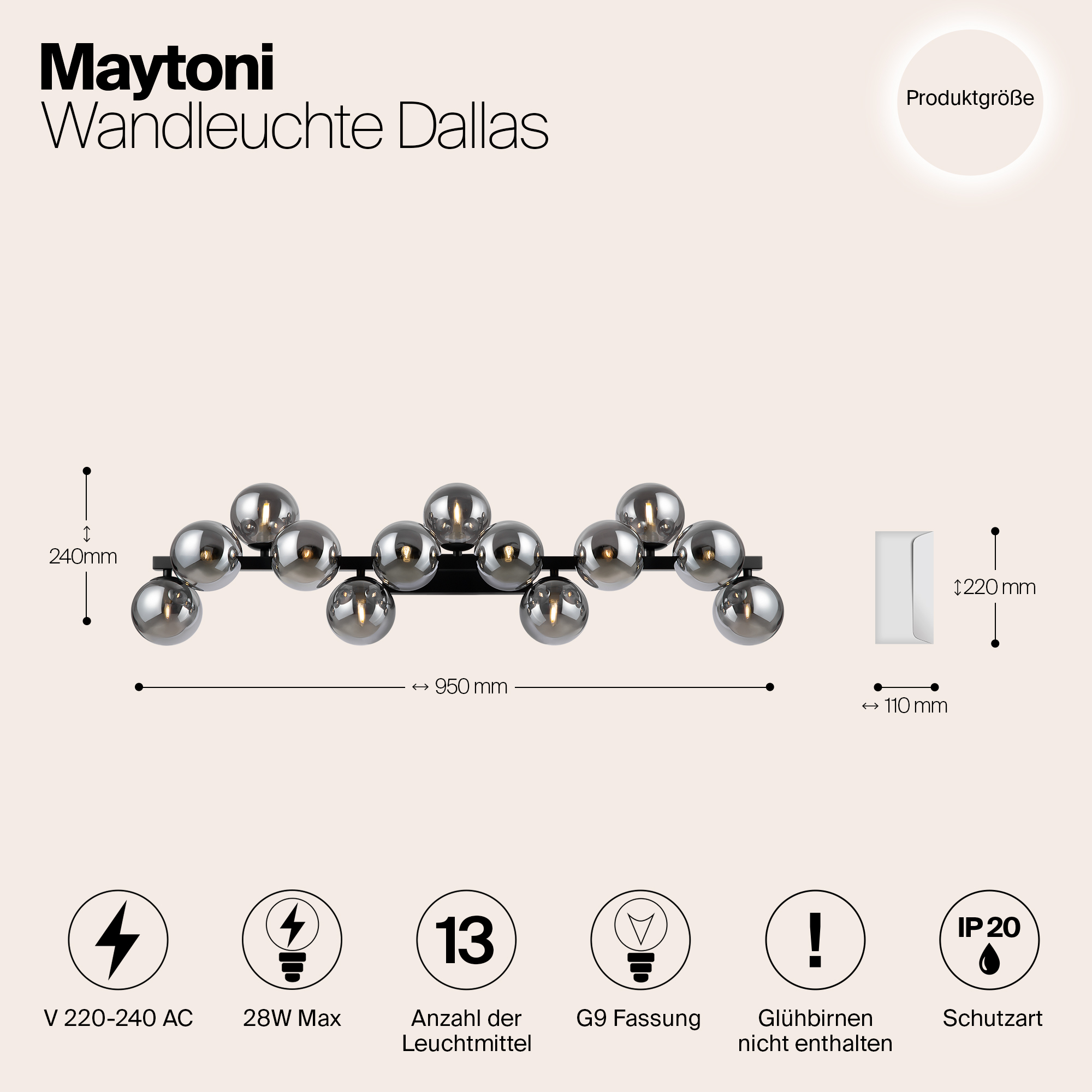 Настенный светильник (бра) Maytoni MOD547WL-13B