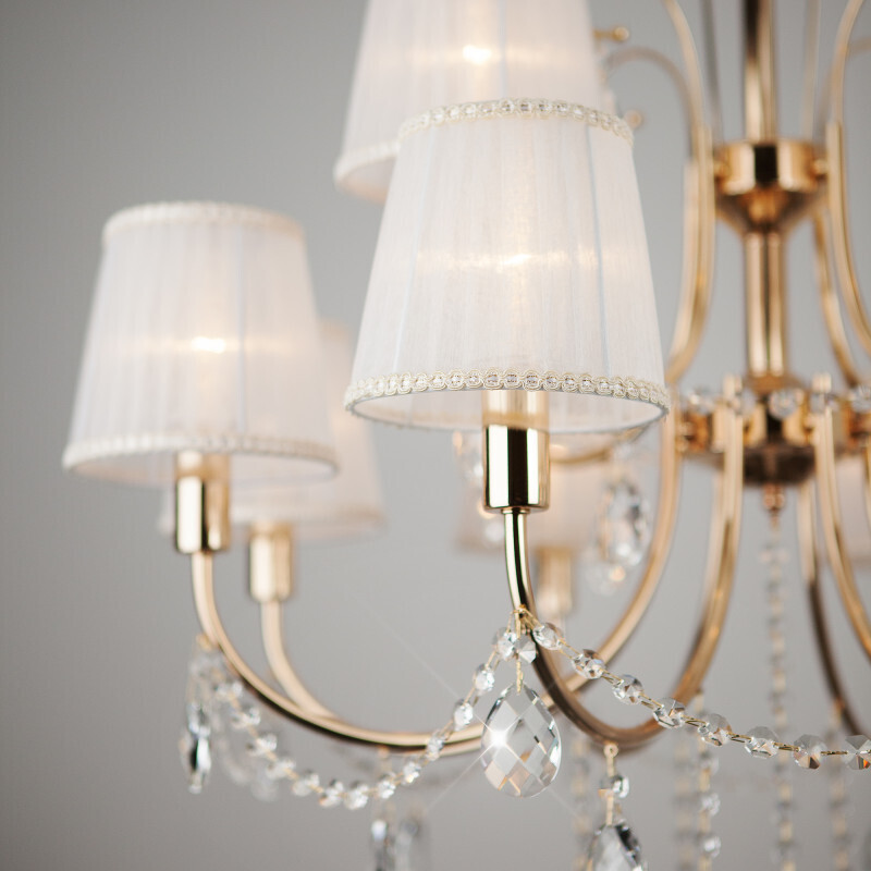 Подвесная люстра Eurosvet 10087/12 золото/прозрачный хрусталь Strotskis