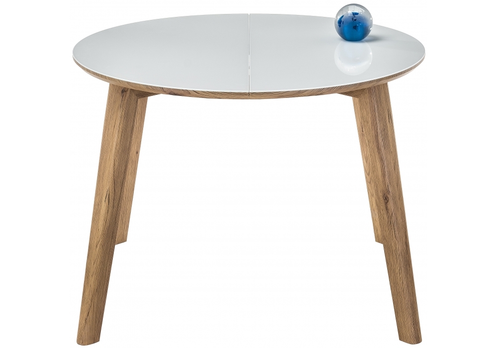 Стол стеклянный Woodville Семвэлл дуб монтана / белый 462080