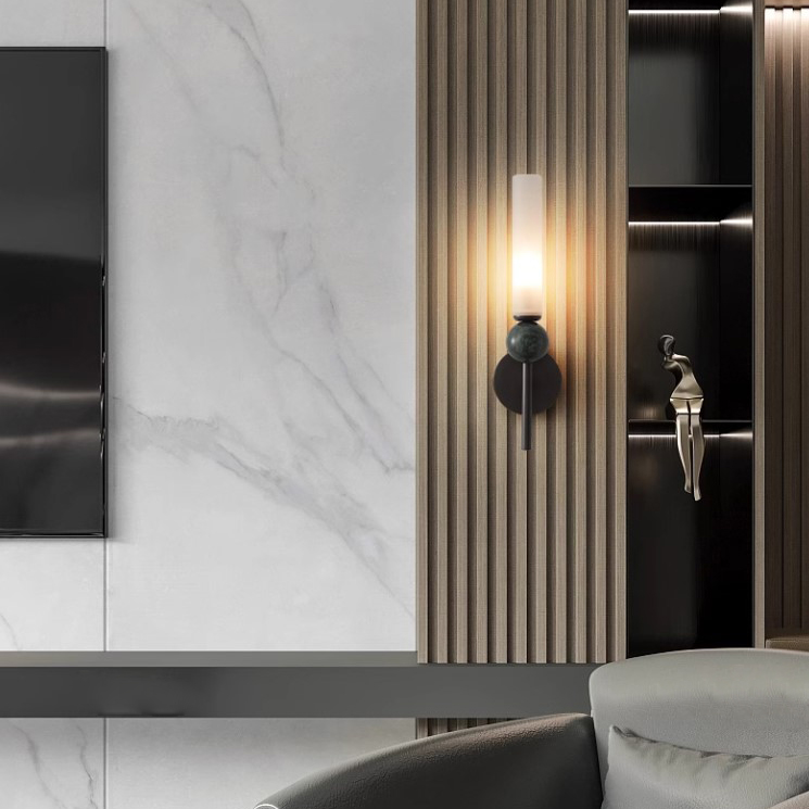 Настенный светильник CYLINDER WALL H38.5 Black by ImperiumLoft