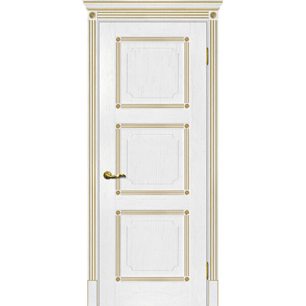 Межкомнатная дверь Graf Флоренция-4 пломбир, патина золото (1900 х 550)