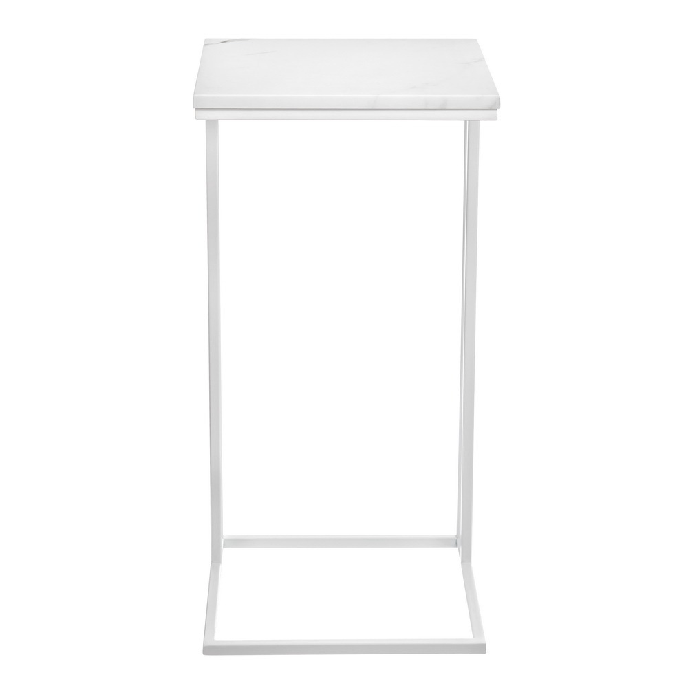 Придиванный столик Loft 35x35см, белый мрамор с белыми ножками Bradex Home RF 0356