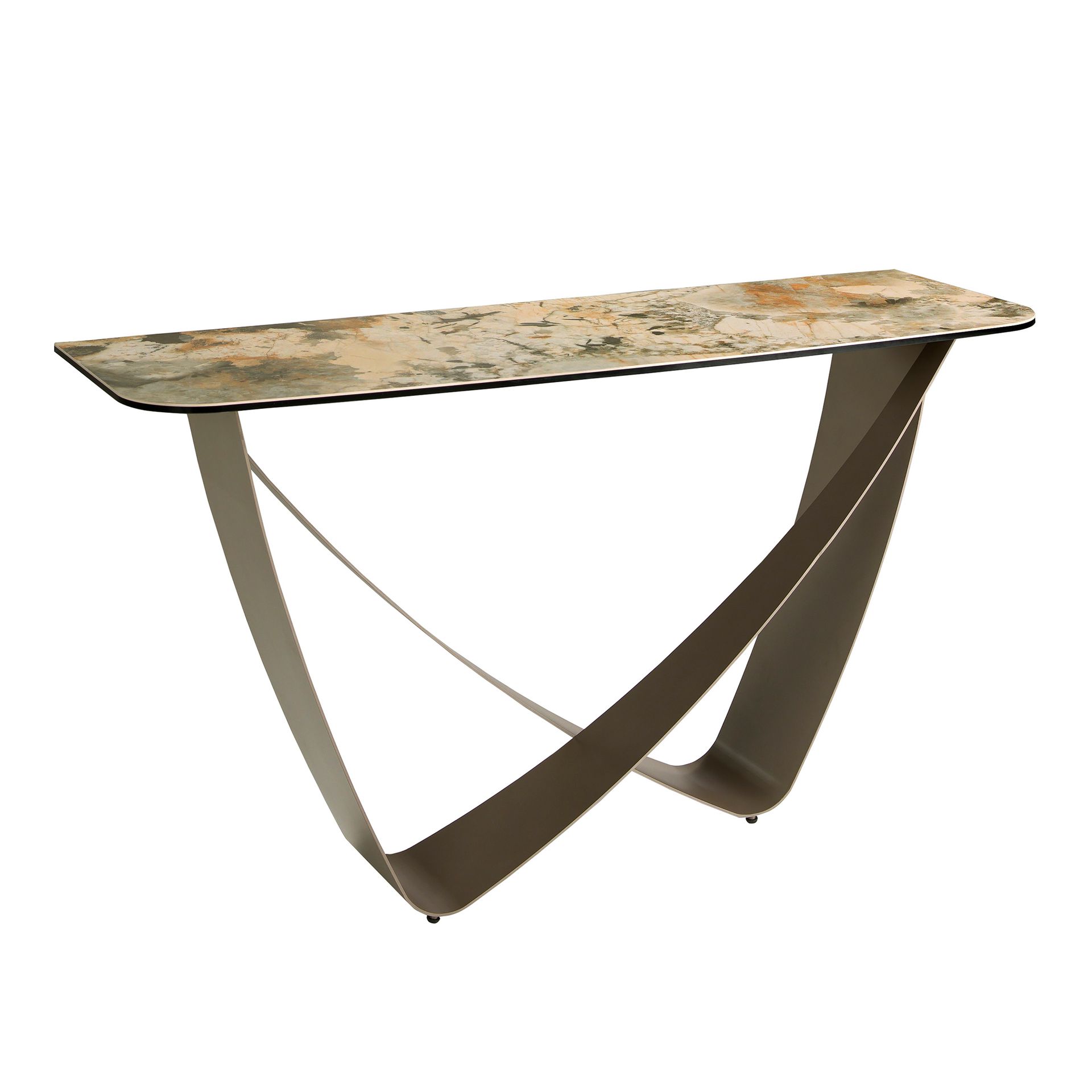 Консоль из мраморной керамики серо-коричневого цвета металлик 3269 Angel Cerda