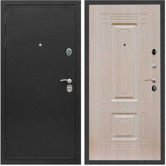 Дверь входная Graf Престиж Черный крокодил / МДФ 6 мм ФЛ-2 Дуб беленый