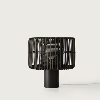 Настольная лампа Hedula черное дерево - черный абажур Aromas del Campo