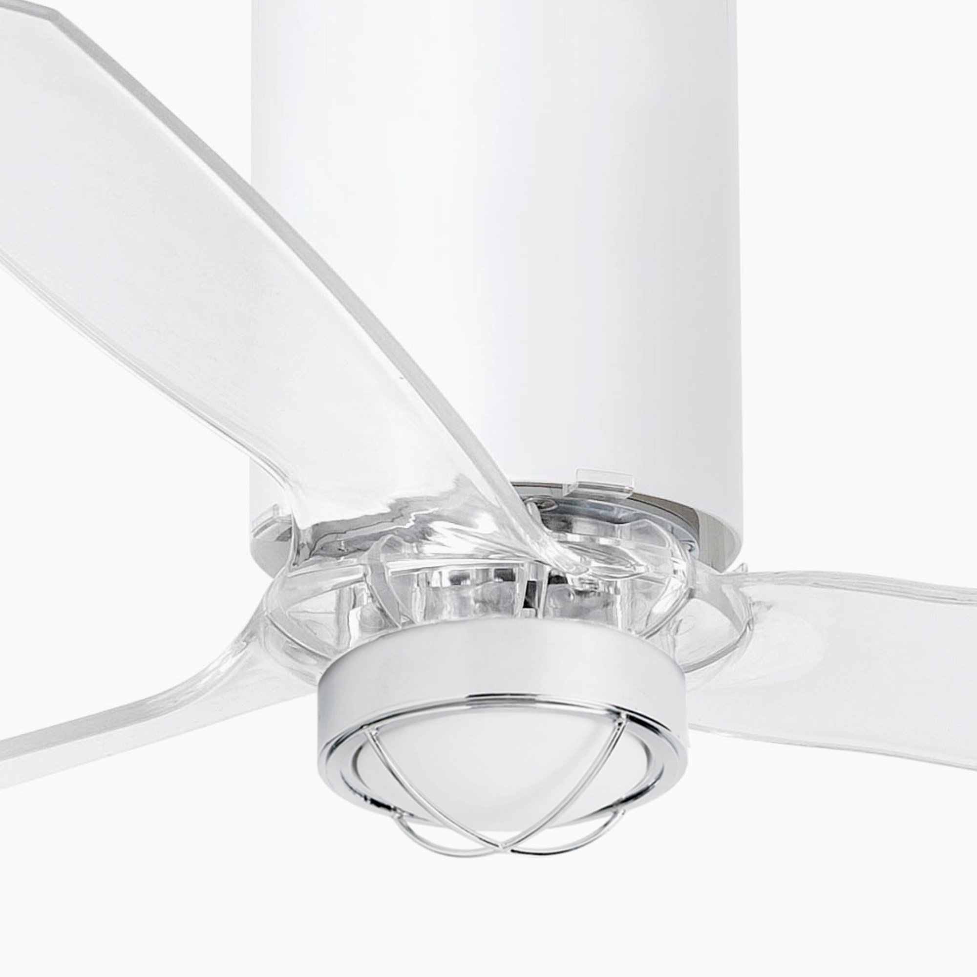 Потолочный вентилятор Mini Tube Fan LED мат. белый/прозрачный 128 см Faro