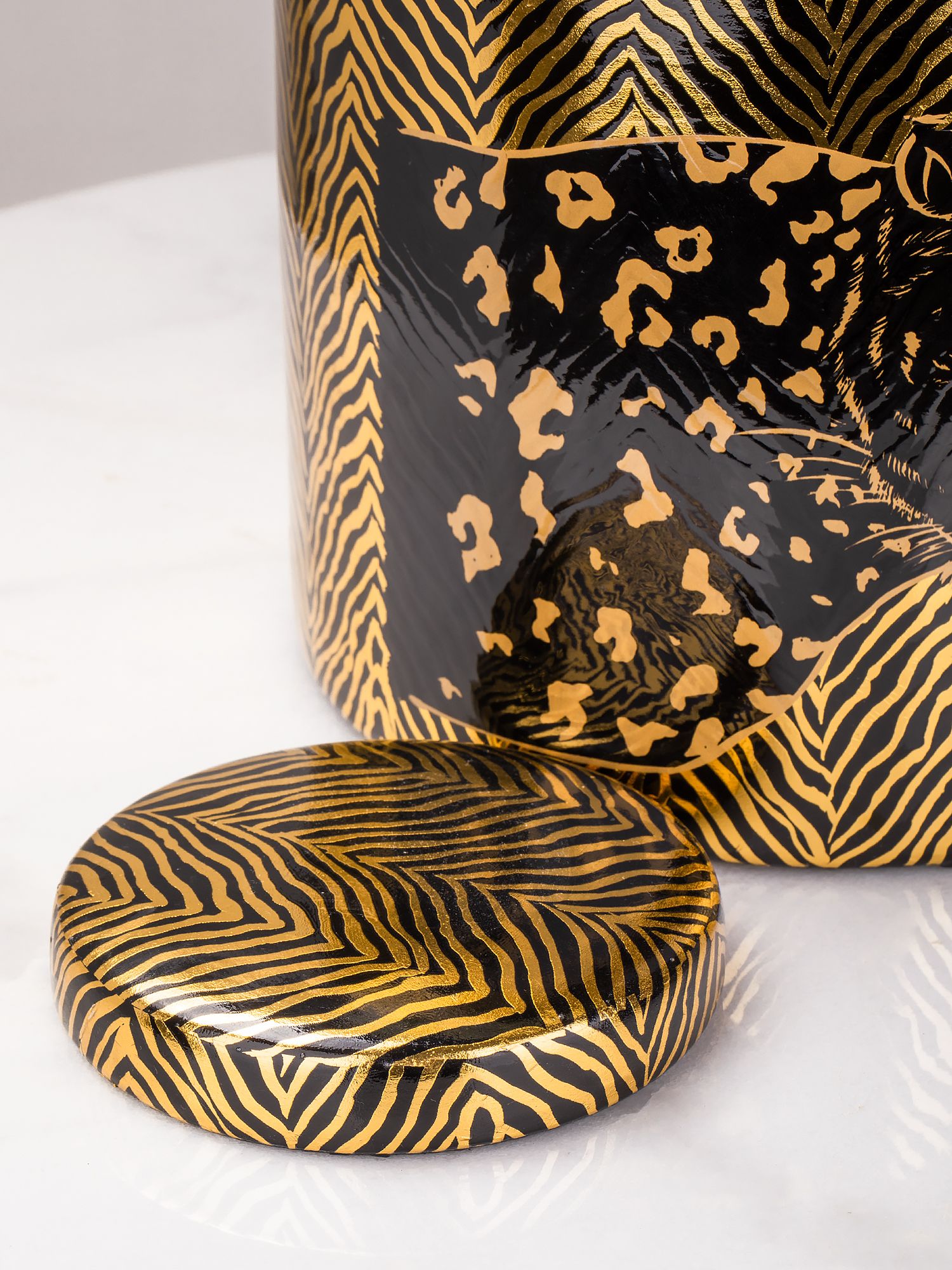 Ваза с крышкой Леопард Glasar 58-005