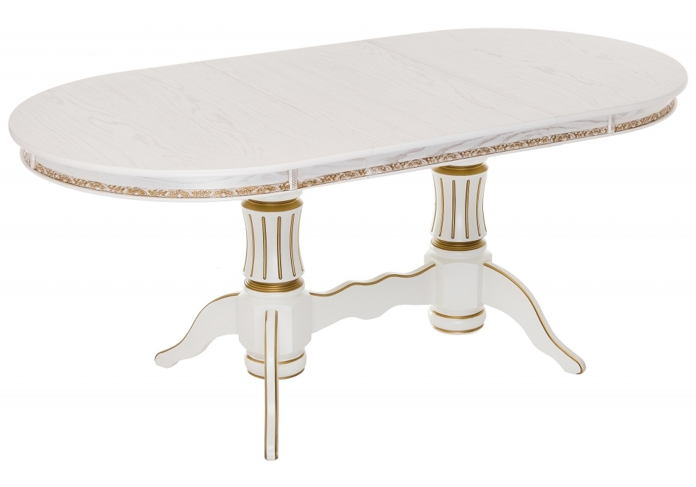 Стол Woodville Герцог молочный с золотой патиной 406086