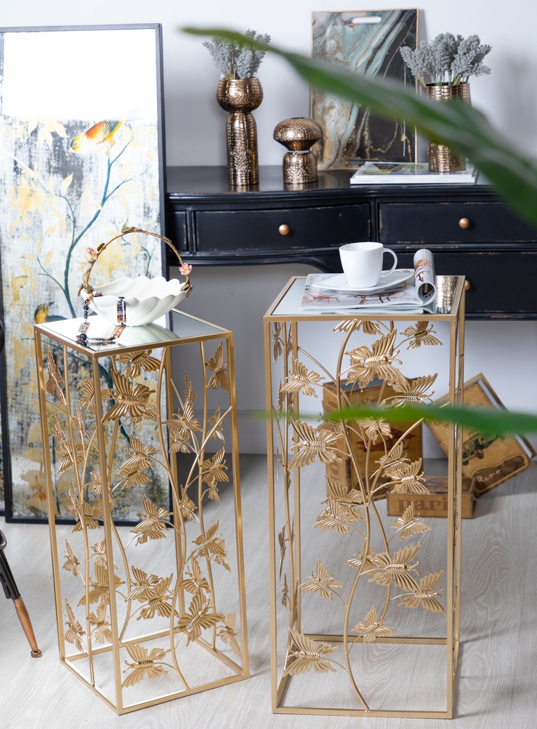 Столик интерьерный с зеркальной столешницей Glasar 54-214