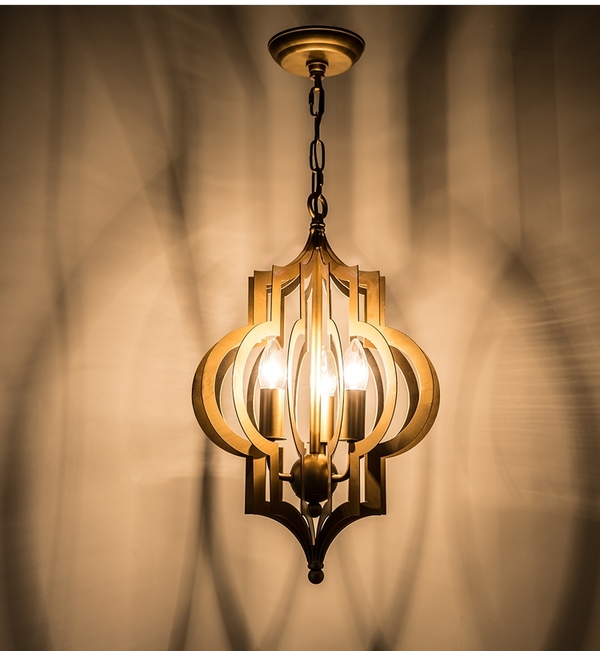 Люстра Scarlett Hollywood Regency Gold Leaf Pattern Pendant Chandelier D42 by ImperiumLoft