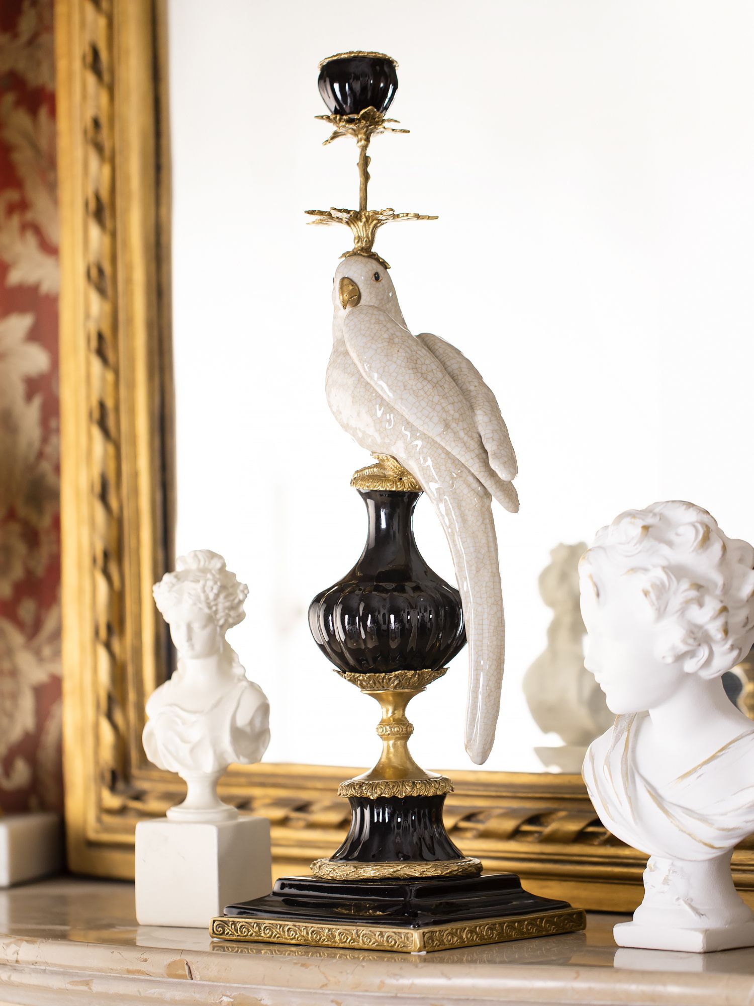 Подсвечник с попугаем Glasar 31G2538/E567BC/U1/WHITE