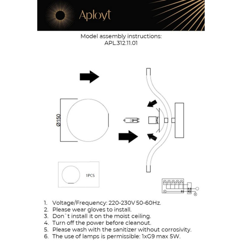 Бра APLOYT APL.312.11.01