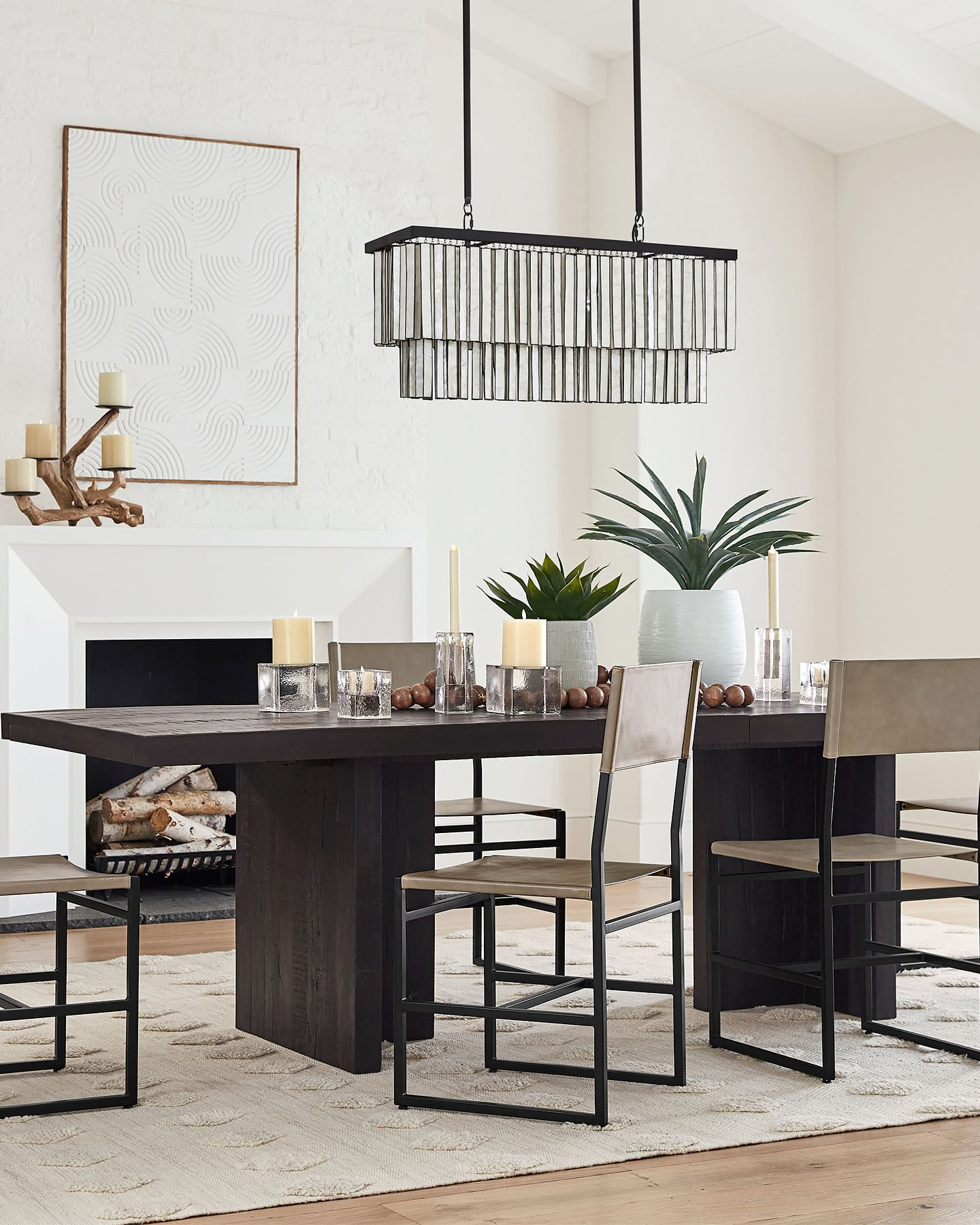 Черная прямоугольная люстра «Авиано» Louvre Home LHLCH261023SWL