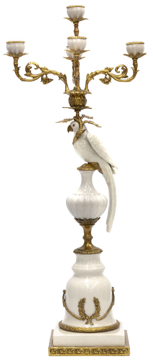 Подсвечник Попугай Glasar 31G1624/E566AC/WHITE