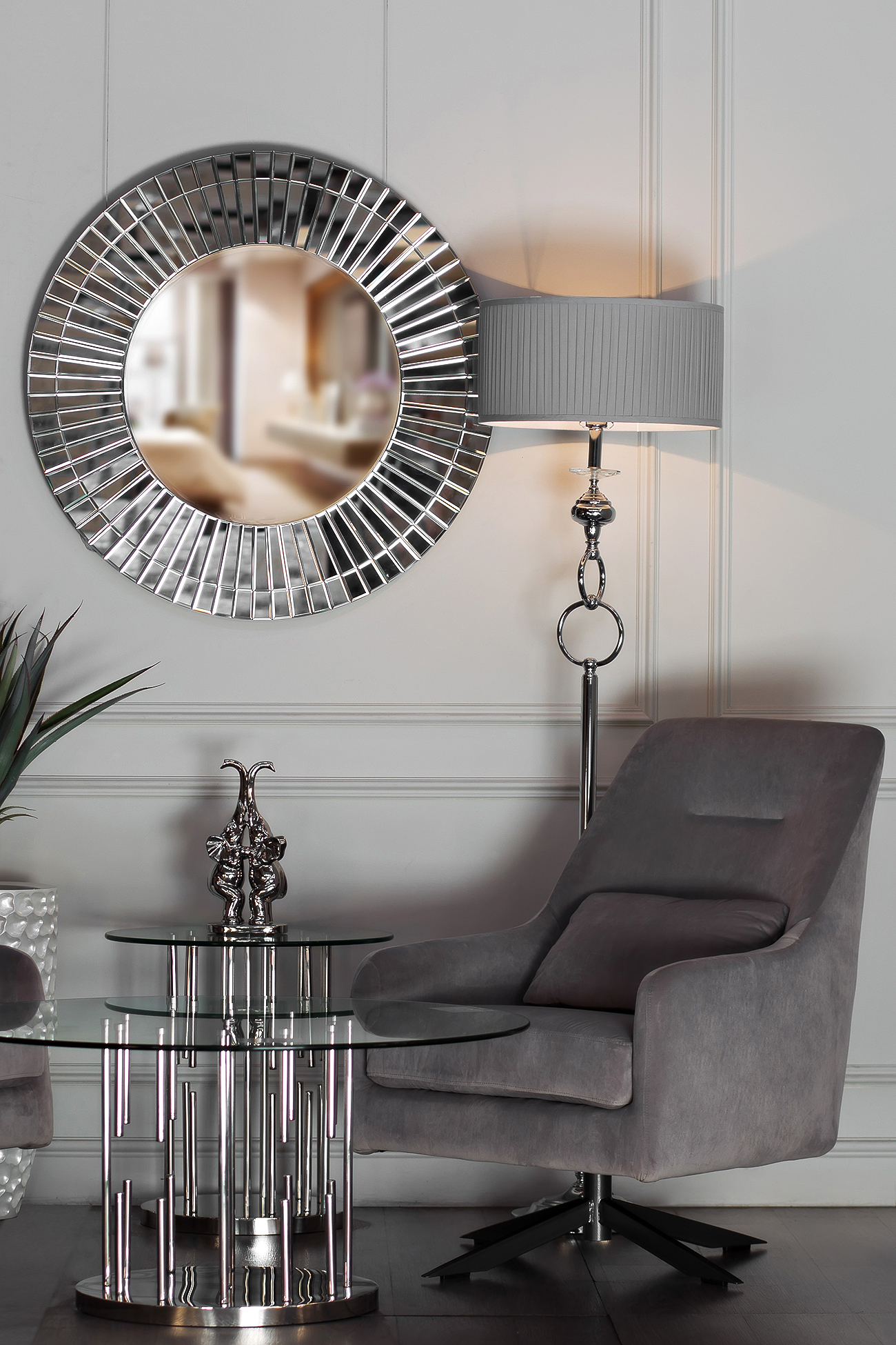 Статуэтка "Набор слонов" серебристая Garda Decor 10K9483B