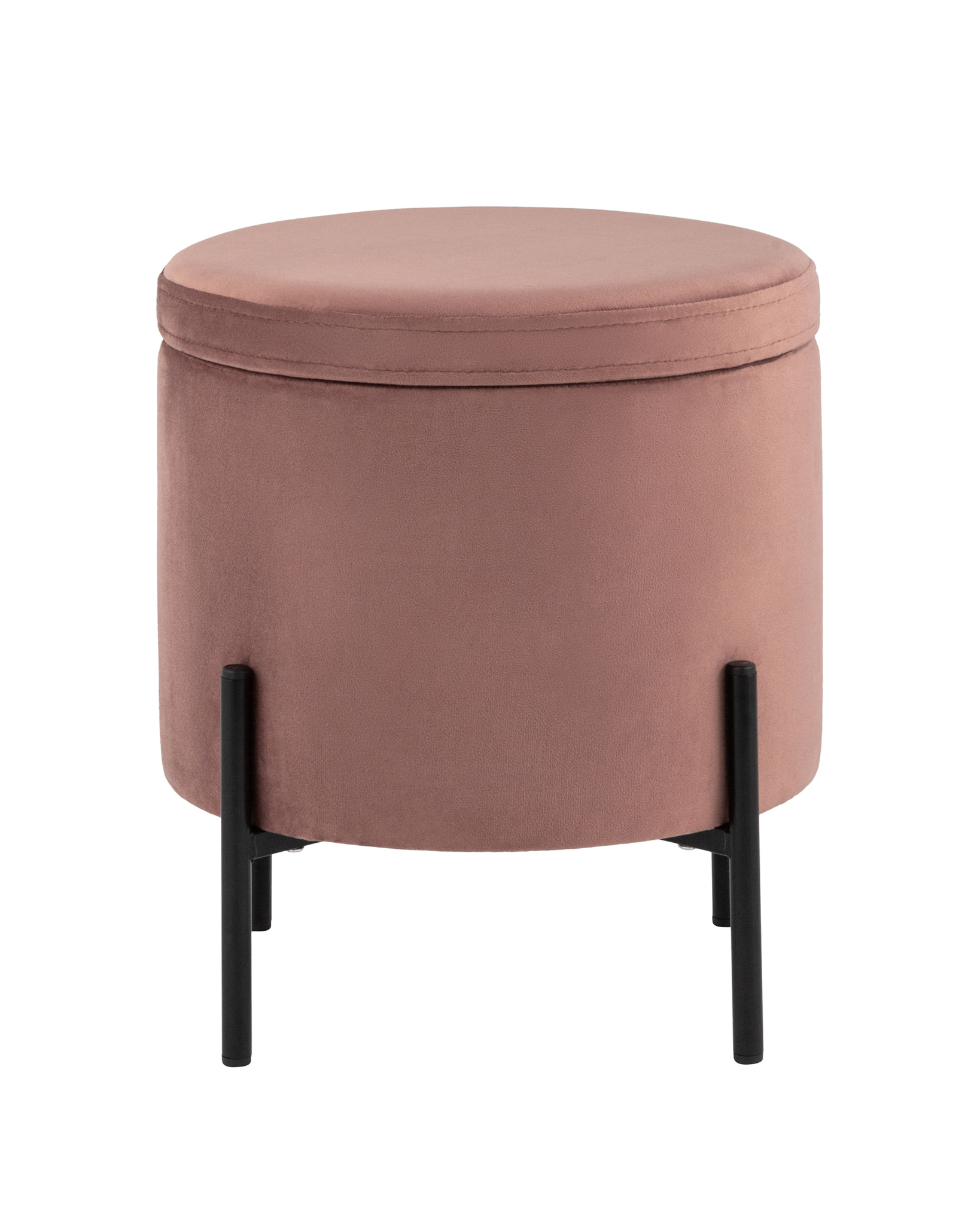 Пуф Грейс с ящиком велюр пыльно-розовый Stool Group