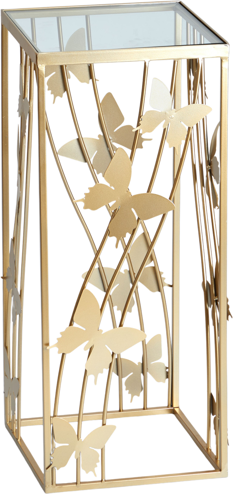 Столик со стеклянной столешницей и бабочками Glasar 57-251/2