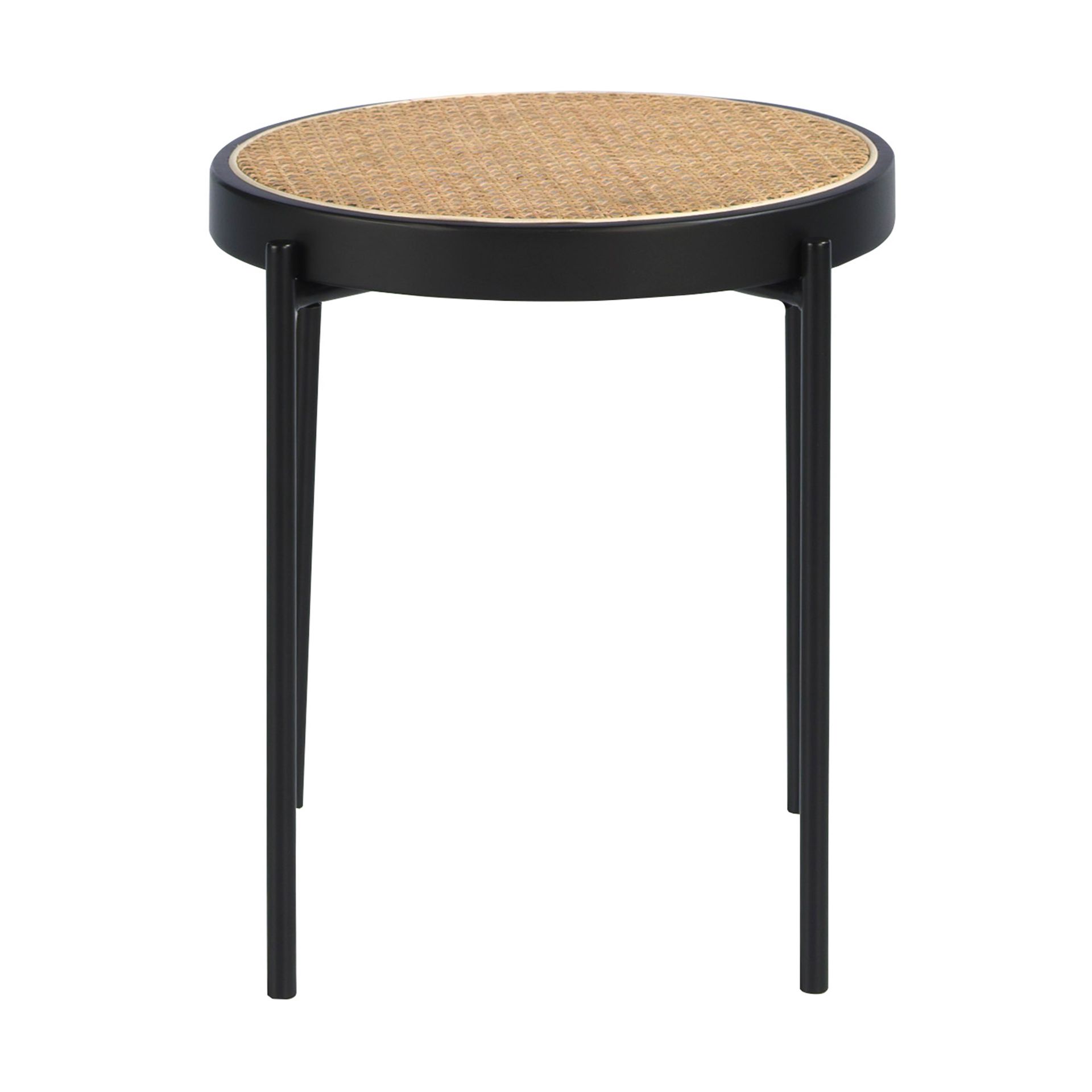 Приставной столик 2109/TT-S186 из ротанга и черной стали Angel Cerda