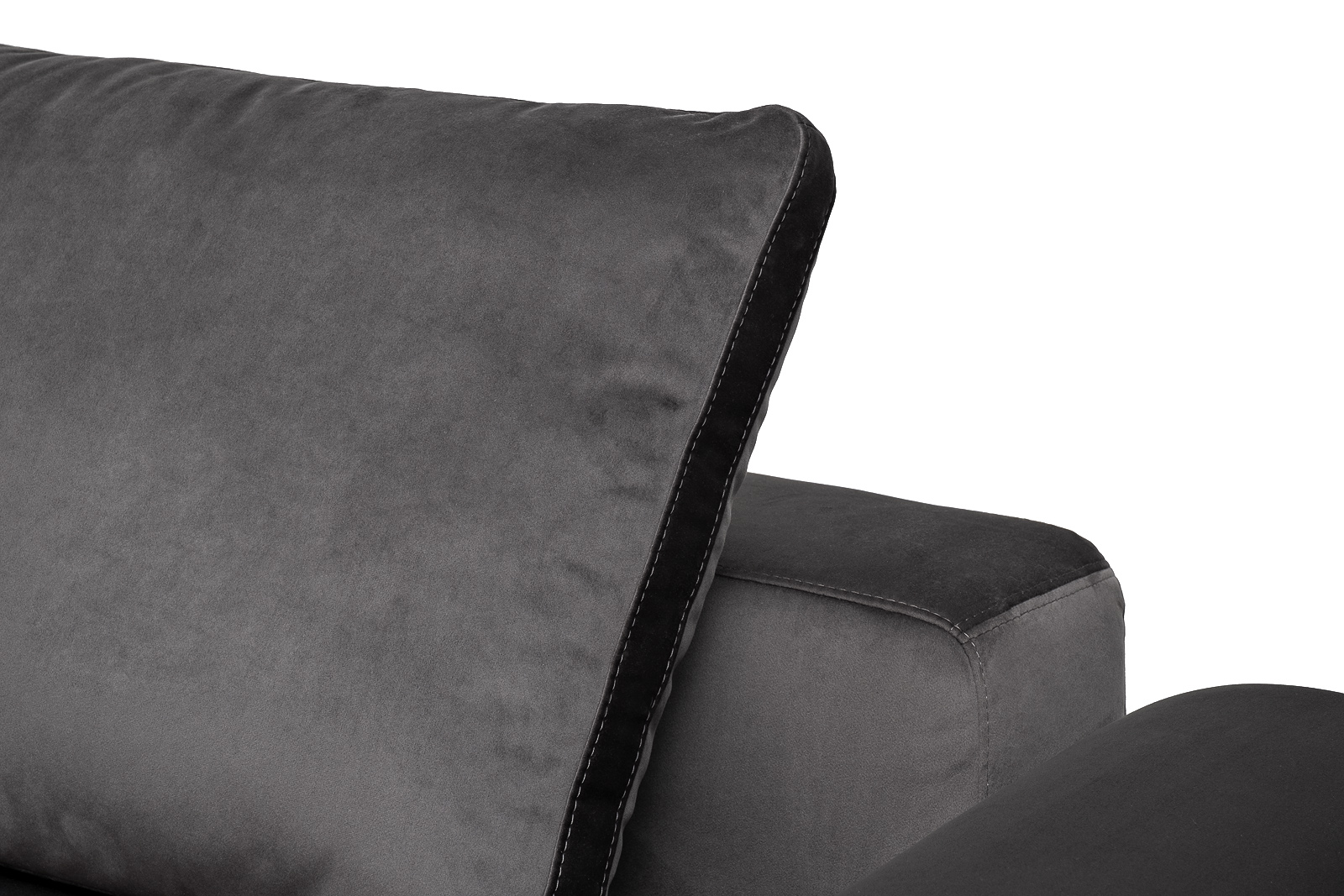 Диван трехместный Turin(2 секции) с мех т.серый велюр Colt1003 255*120**68 Garda Decor TURIN-TM3-2S-Colton1003