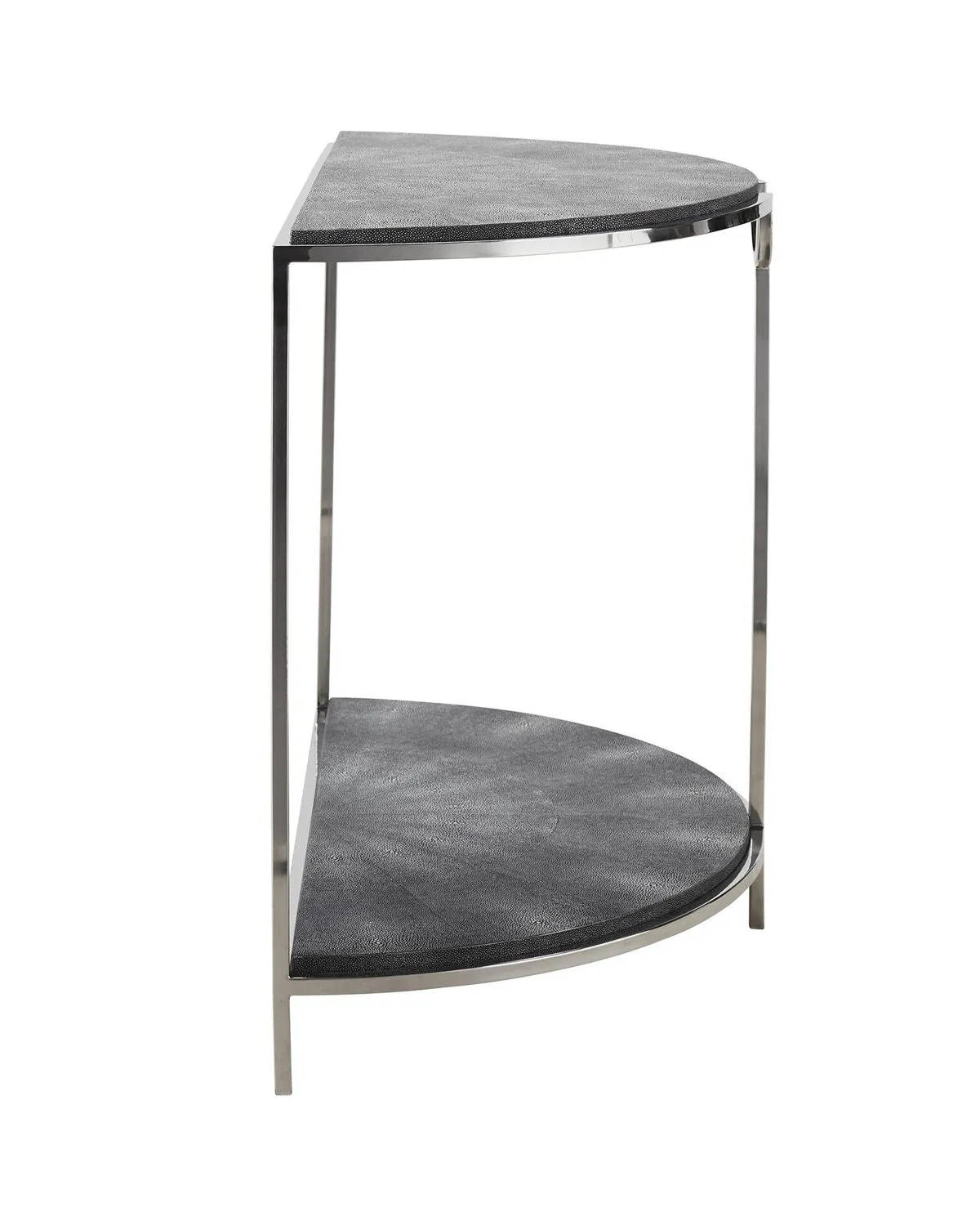 Серая полукруглая консоль Мэгги Louvre Home LHFCT396CS/DPO light charcoal