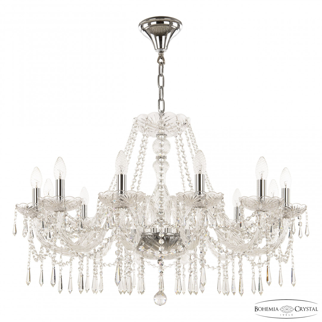 Люстра хрустальная 104/12/300 Ni Bohemia Ivele Crystal