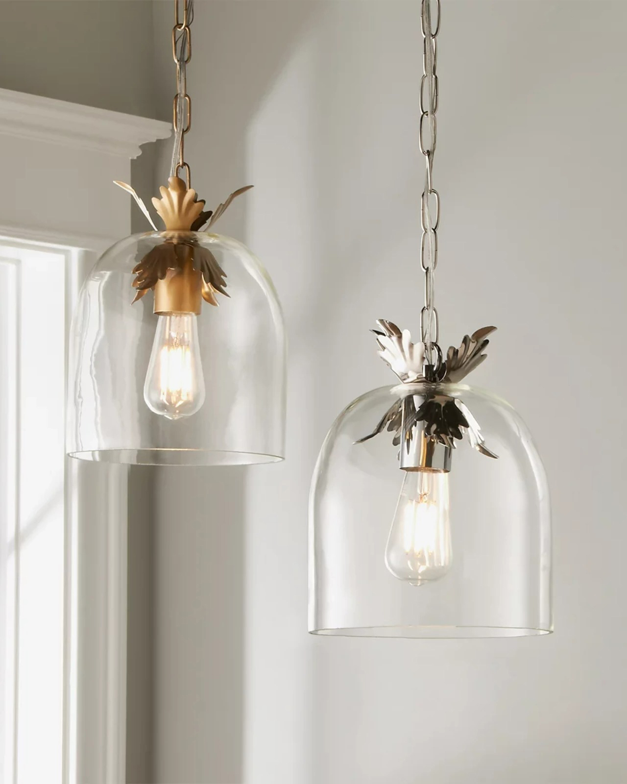 Серебряный подвесной светильник Акант Louvre Home LHLPN281023PQS