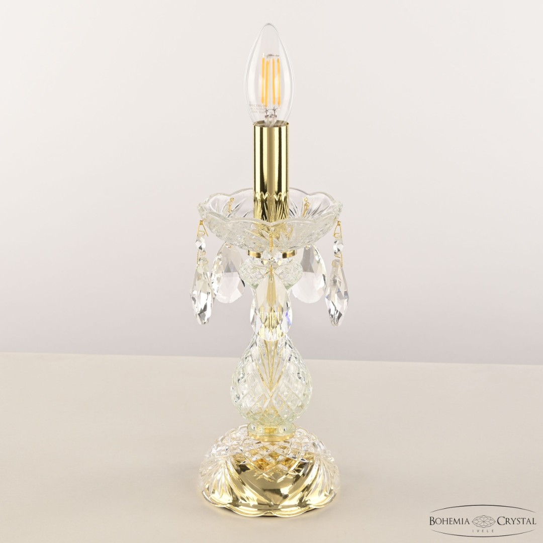 Настольная лампа с хрустальными подвесками 101L/1-27 G Bohemia Ivele Crystal