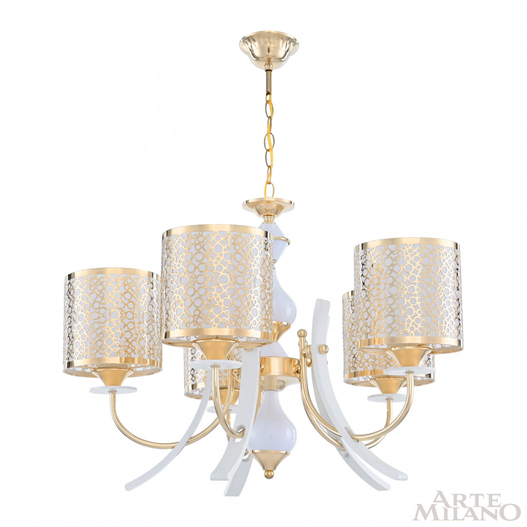 Люстра подвесная с плафонами 306067/5 Wh/Gd Arte Milano