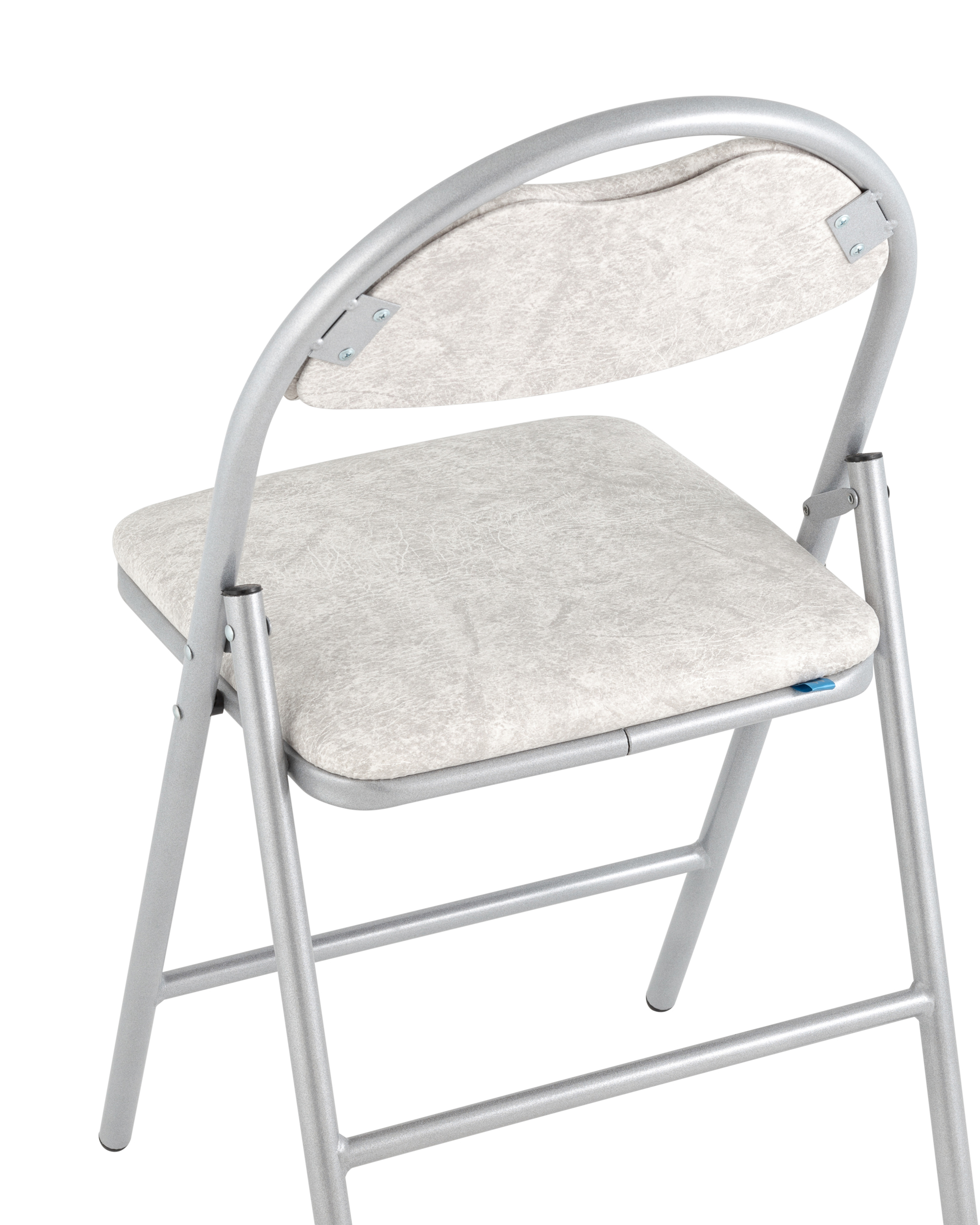 Стул складной Hagen экокожа белый мрамор каркас металлик Stool Group