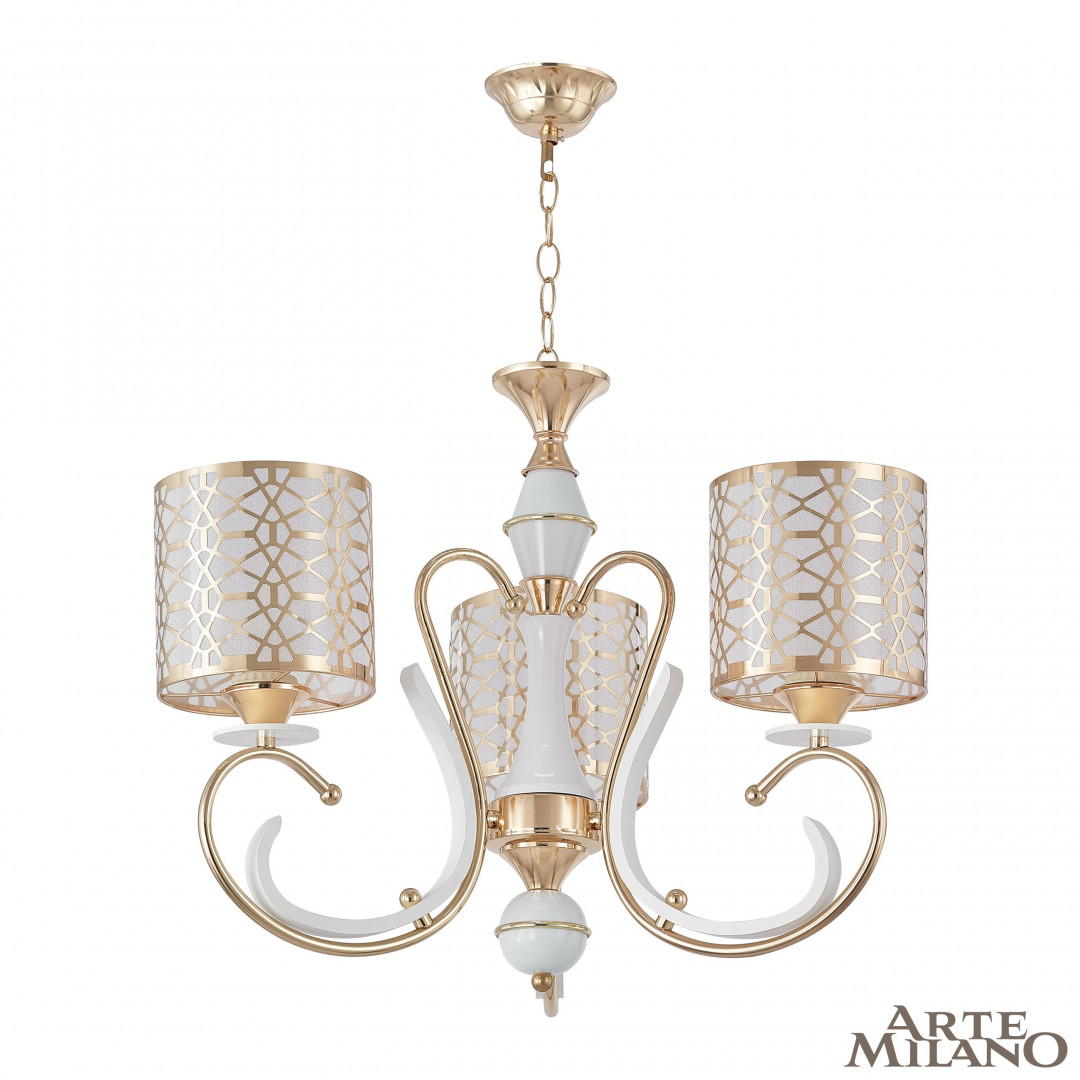 Люстра подвесная с плафонами 301237/3 Wh/Gd Arte Milano