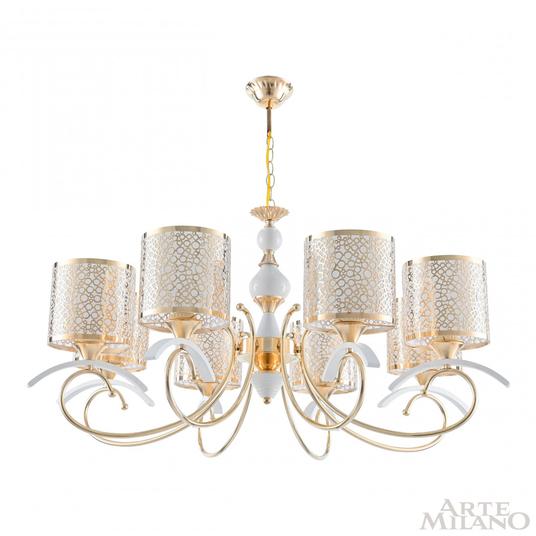 Люстра подвесная с плафонами 309787/8 Wh/Gd Arte Milano