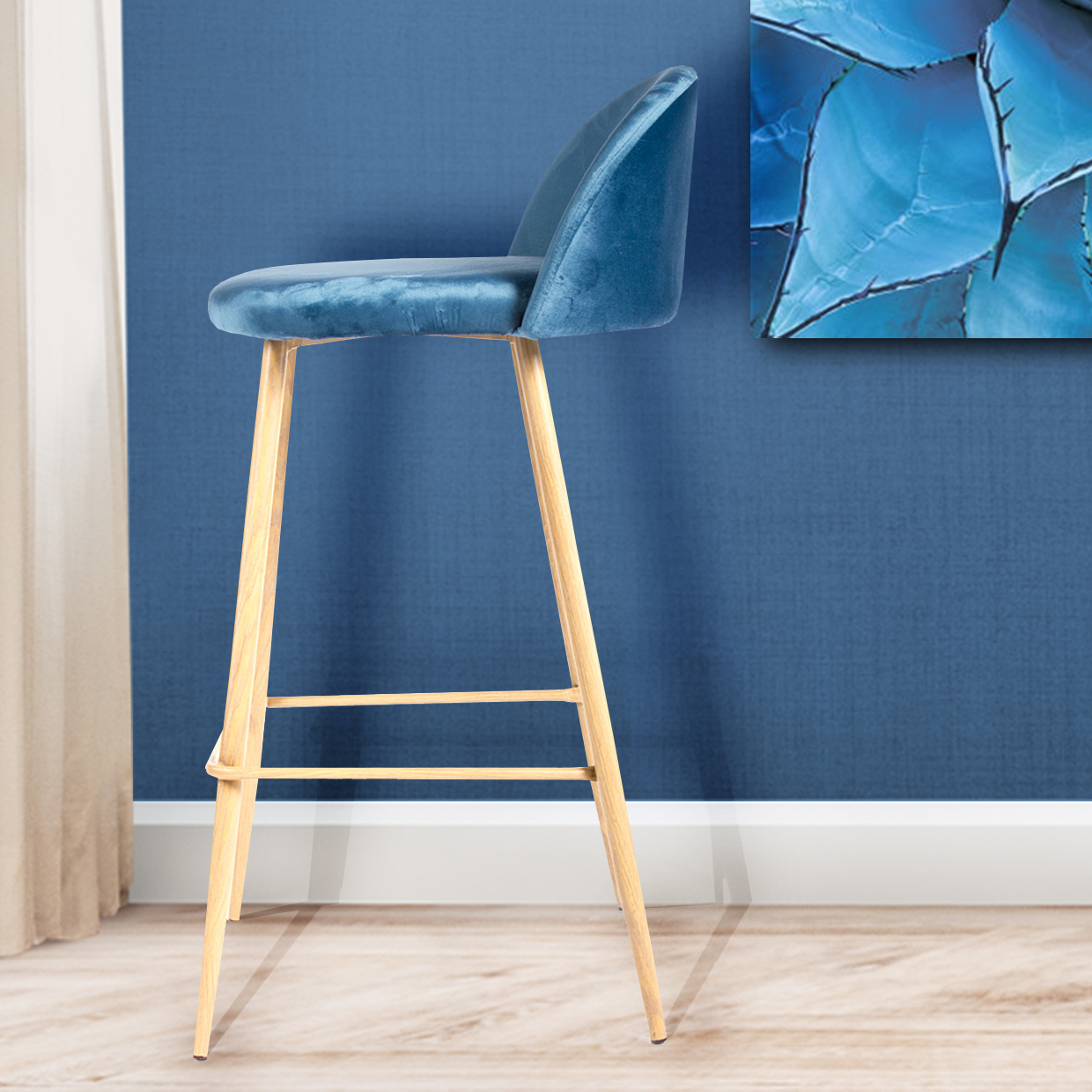 Стул барный Vivian синий Bradex Home FR 0156