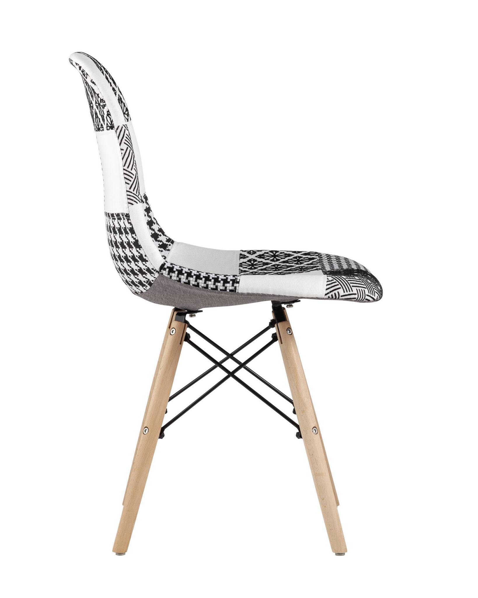 Стул DSW пэчворк черно-белый Stool Group