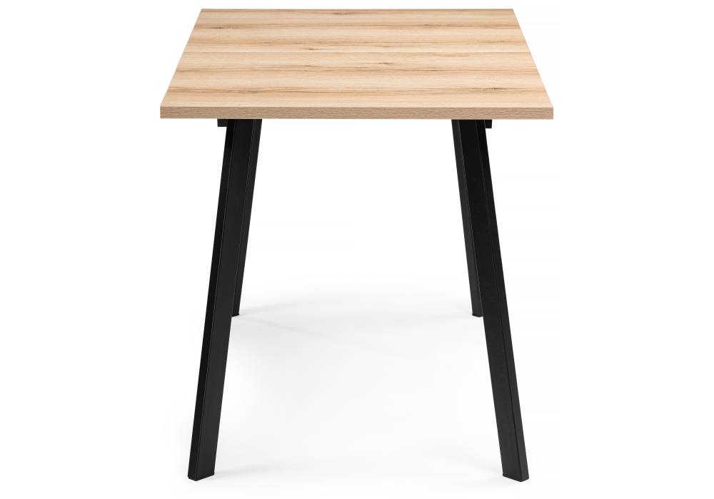 Стол деревянный Woodville Колон Лофт 120(160)х75х75 25 мм дуб делано светлый / матовый черный 489607