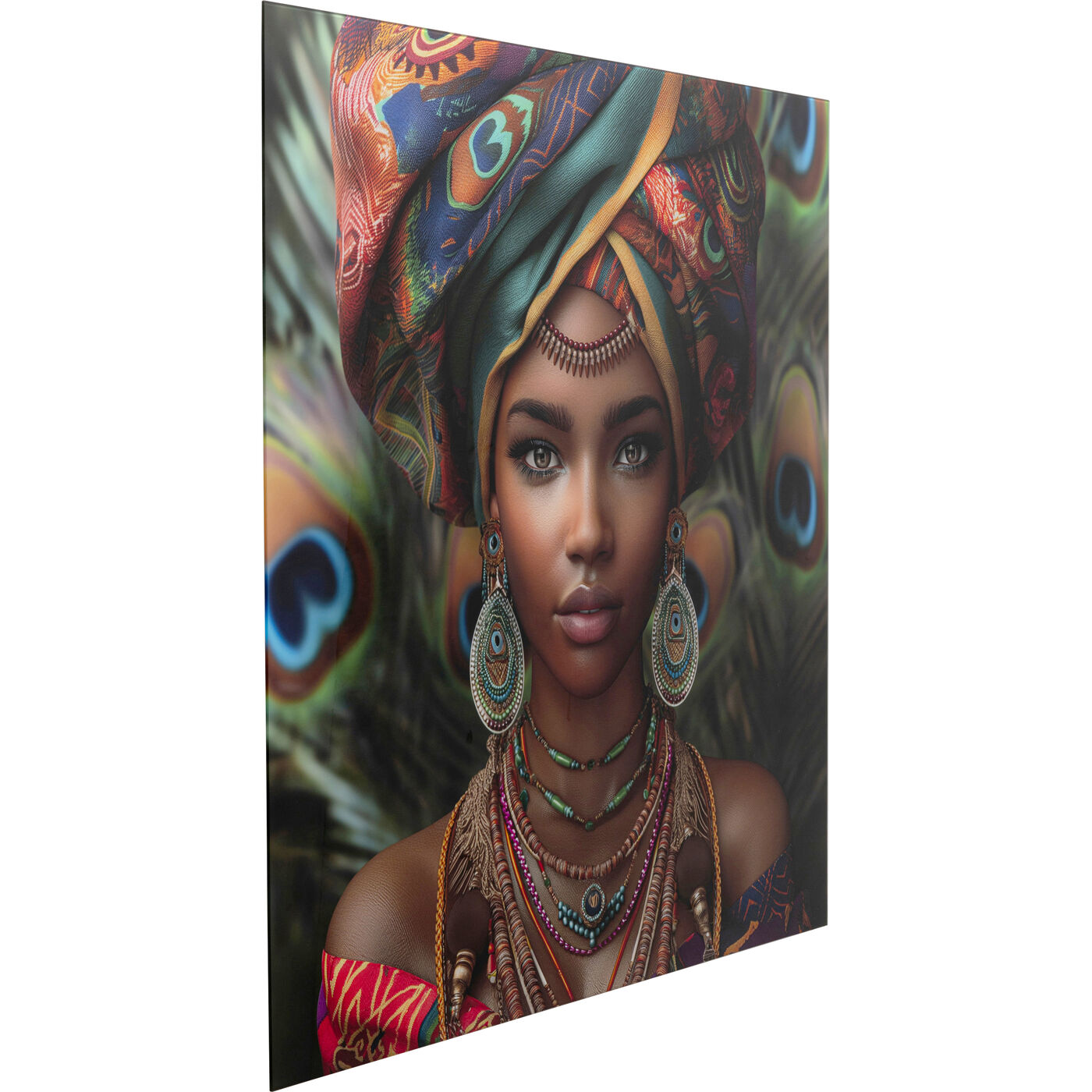 Картина стеклянная Muse Peacock 100x100cm KARE 57676