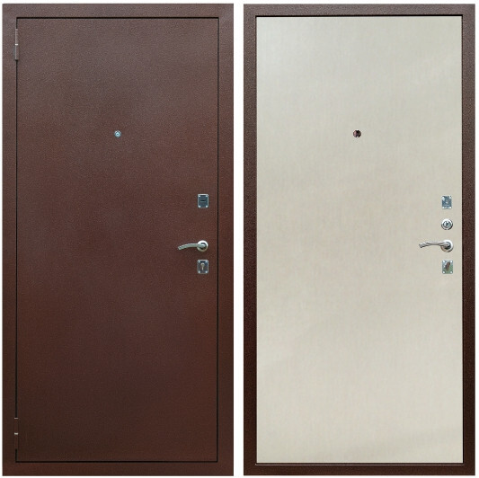 Дверь входная Graf Эконом ПЭ Антик медь / МДФ 6 мм Венге светлый