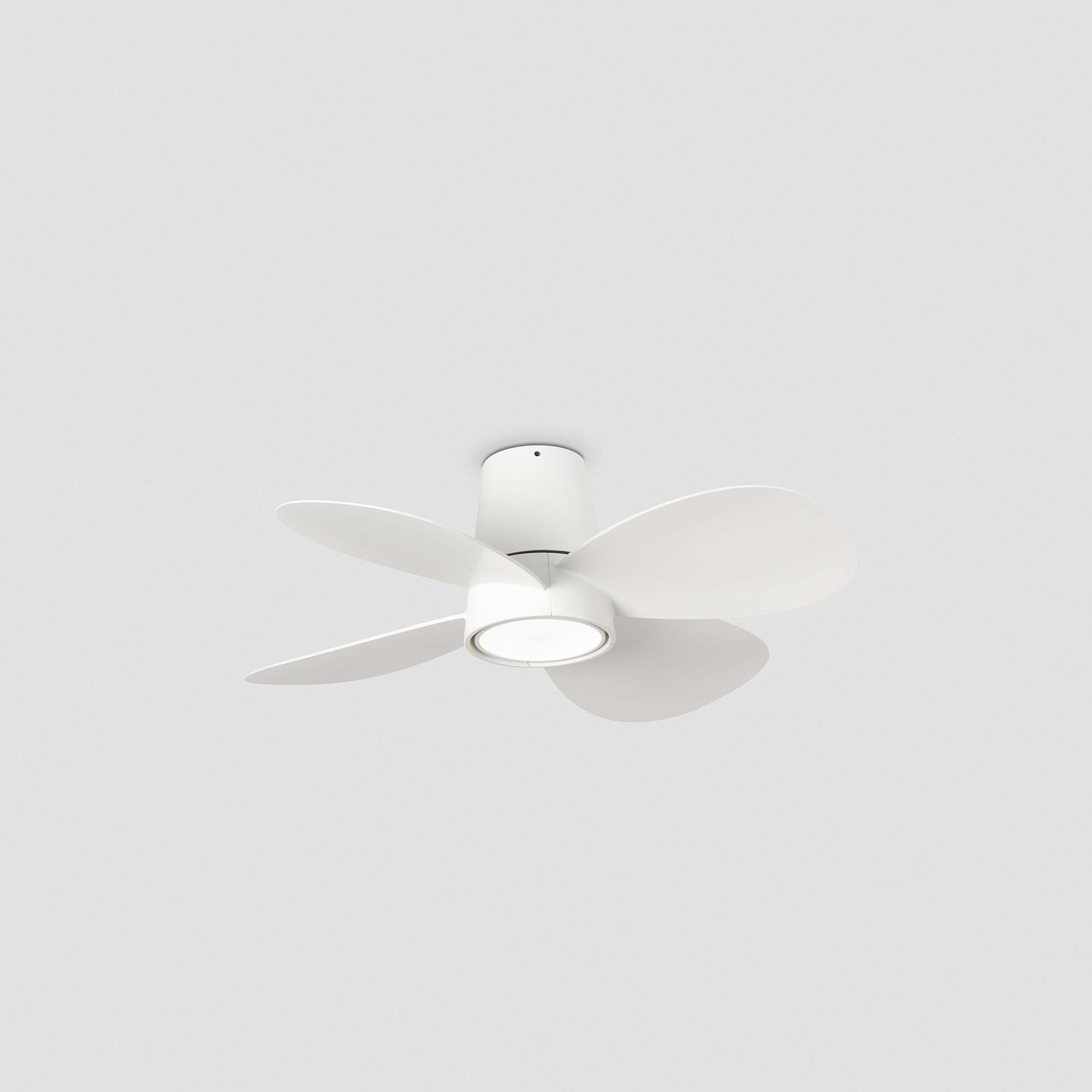 Потолочный вентилятор KLOVER S Ш800mm белый 4 PALAS 18W LED CCT DIM Faro