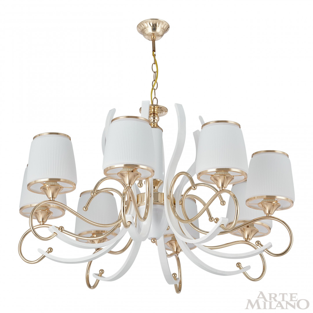 Люстра подвесная с плафонами 303857/8 Wh/Gd Arte Milano