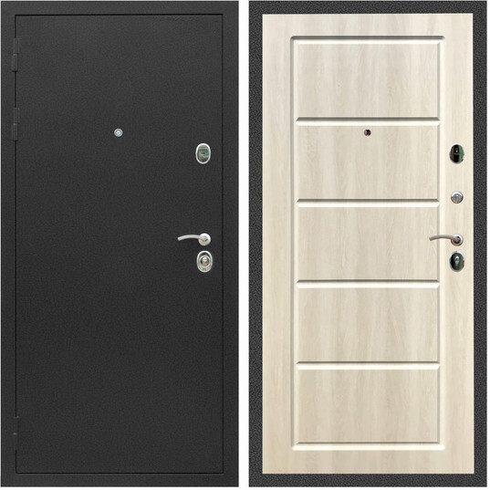 Дверь входная Graf Люкс ТП-70 Черный крокодил / МДФ 6 мм ФЛ-39 Венге светлый