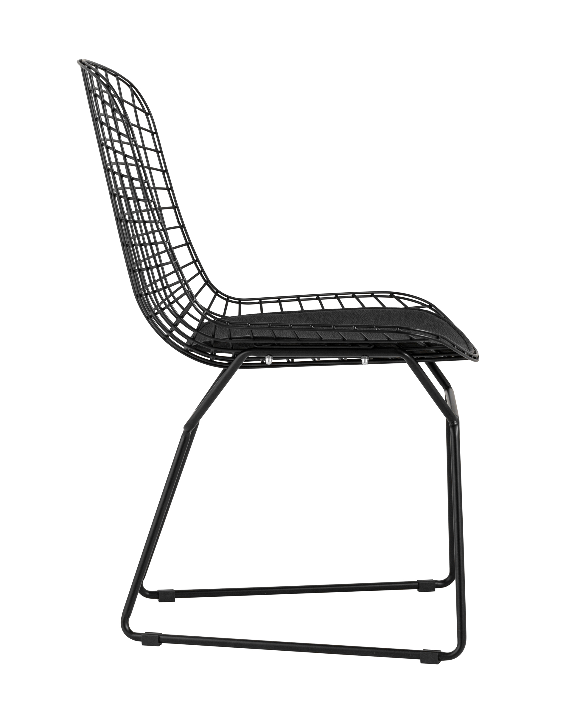 Стул обеденный Bertoia черный с черной подушкой 2 шт Stool Group