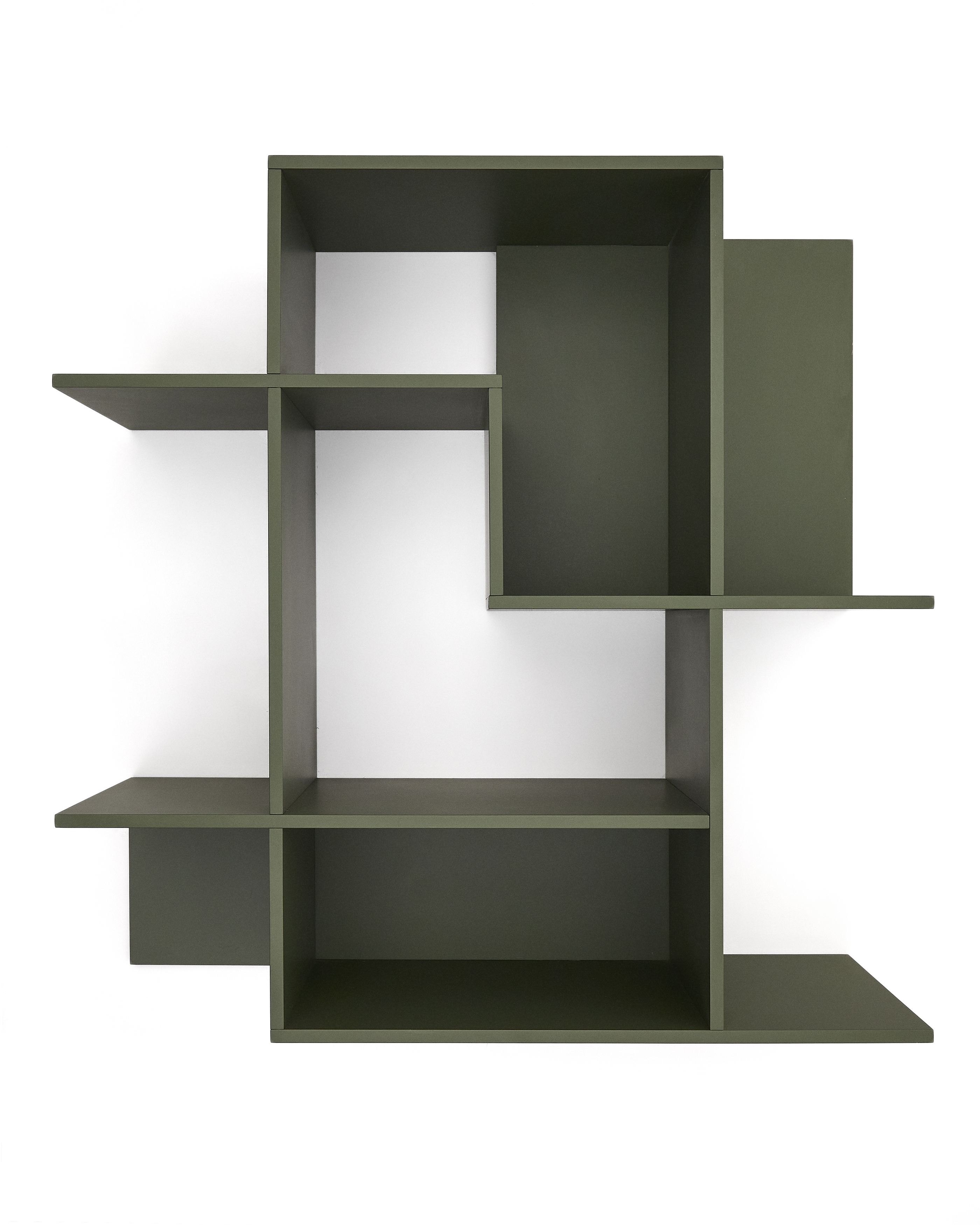 Модульный стеллаж Ina из МДФ с зелёным лаком 80 x 80 см La Forma 261907